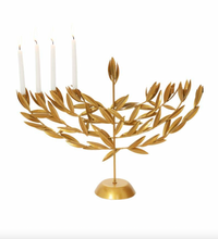 Load image into Gallery viewer, Gold Leaf Menorah
