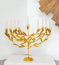 Load image into Gallery viewer, Gold Leaf Menorah
