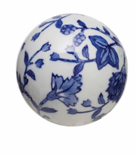 Load image into Gallery viewer, Blue &amp; White Ceramic Orb
