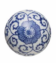 Load image into Gallery viewer, Blue &amp; White Ceramic Orb
