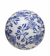Load image into Gallery viewer, Blue &amp; White Ceramic Orb

