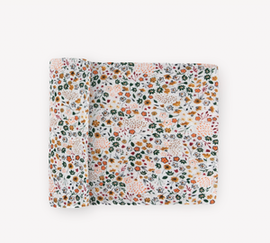 Cotton Muslin Swaddle Blanket - Pressed Flowers