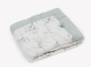 Organic Cotton Muslin Quilt-Pencil Floral