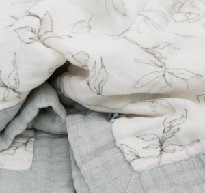 Organic Cotton Muslin Quilt-Pencil Floral