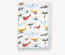 Load image into Gallery viewer, Deluxe Muslin Baby Quilt- Air Show
