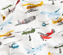 Load image into Gallery viewer, Deluxe Muslin Baby Quilt- Air Show
