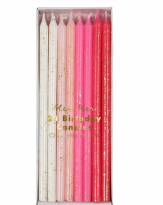 Pink Glitter Candles