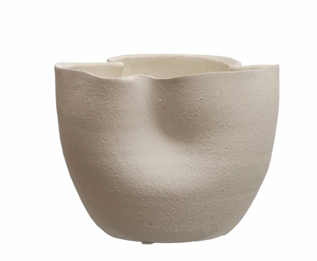 Stoneware Ruffled Planter