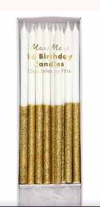 Gold Glitter Dipped Candles