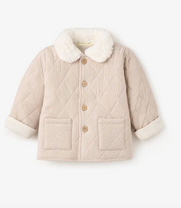 TAUPE ORGANIC MUSLIN QUILTED JACKET