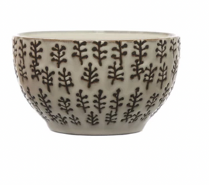 Stoneware Bowl w/ Wax Relief Pattern