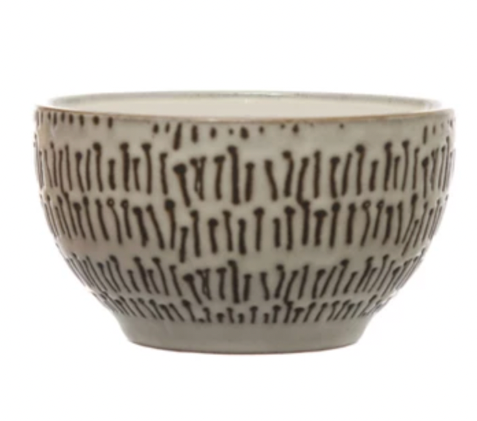 Stoneware Bowl w/ Wax Relief Pattern