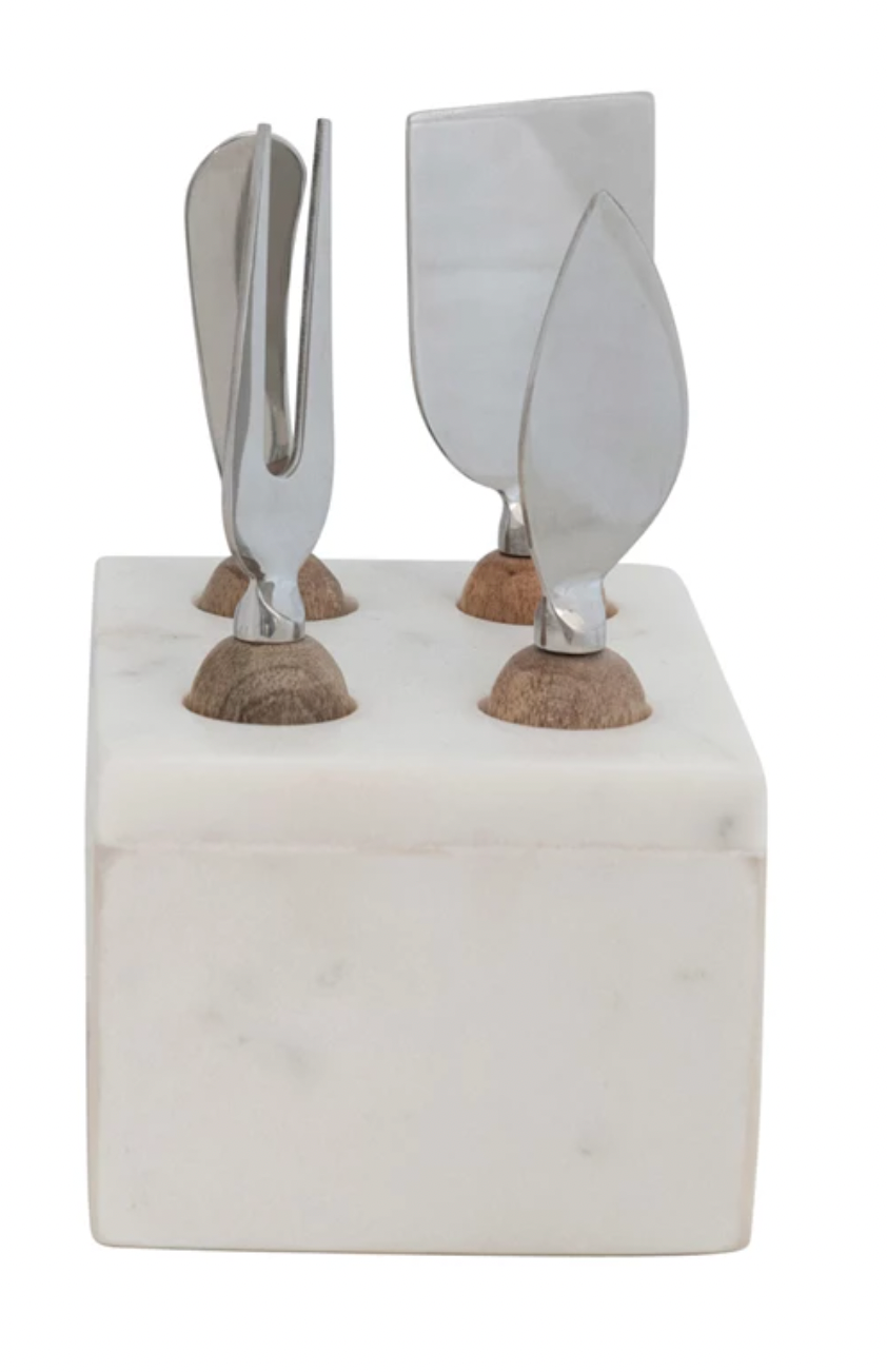 Cheese Servers + Marble Stand