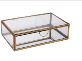 Gold Glass Jewelry Box