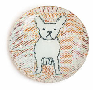 Frenchie Round Decoupage Plate