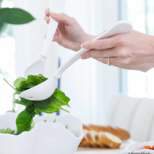 Load image into Gallery viewer, Large Salad Servers (White)
