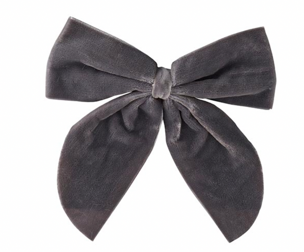 Velvet Napkin Tie- Charcoal