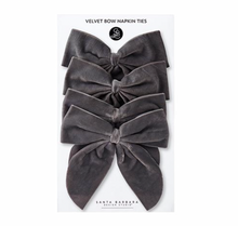 Load image into Gallery viewer, Velvet Napkin Tie- Charcoal
