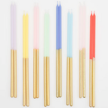 Load image into Gallery viewer, Gold Dipped Rainbow Mix Candles

