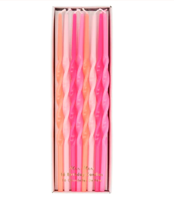 Pink Twisted Long Candles