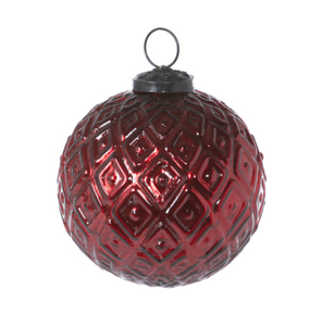 Antique Red Glass Ball Ornament