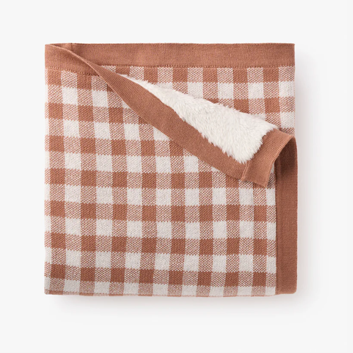 Rust Gingham Baby Blanket