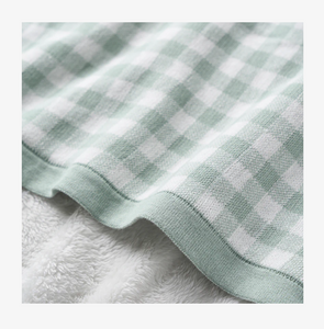 Sage Gingham Baby Blanket