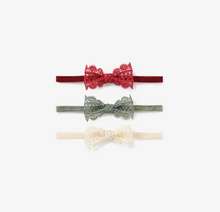 Load image into Gallery viewer, Holiday Lacey Baby Bow Set
