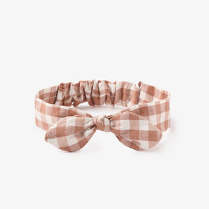 Rust Gingham Bow Headband