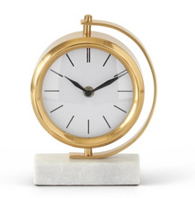 Load image into Gallery viewer, Marble + Brass Clock
