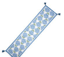 Load image into Gallery viewer, Hydrangea Table Runner with Tassel Accents
