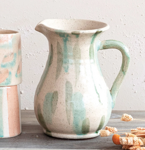 Hand-Painted Terra-cotta Pitcher