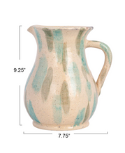 Load image into Gallery viewer, Hand-Painted Terra-cotta Pitcher
