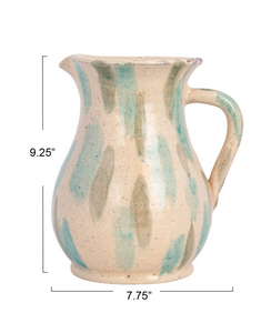 Hand-Painted Terra-cotta Pitcher