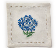 Load image into Gallery viewer, Hydrangea Hemstitch Cocktail Napkins
