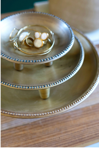 Round Metal Compotes with Antique Brass Finish