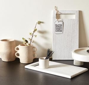 Paper Mache Vase with Handles - Natural
