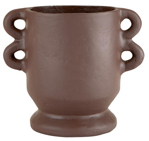 Short Paper Mache Vase - Brown