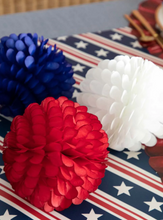 Load image into Gallery viewer, PATRIOTIC RUFFLED BALLS, SET OF 3
