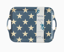 Load image into Gallery viewer, Hamptons Navy Star Reusable Bamboo Tray
