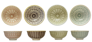 Stoneware Bowls with patterns