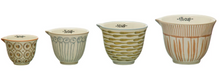 Load image into Gallery viewer, Hand-Painted Stoneware Measuring Cups w/ Patterns, Multi Color, Set of 4
