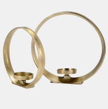 Load image into Gallery viewer, Gold Ring Candle Holders

