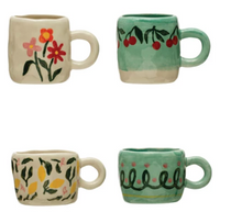 Load image into Gallery viewer, Hand-Painted Stoneware Espresso Cup
