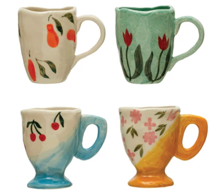 Hand-Painted Stoneware Espresso Cup