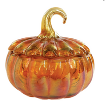 Load image into Gallery viewer, Glass Pumpkin Jar
