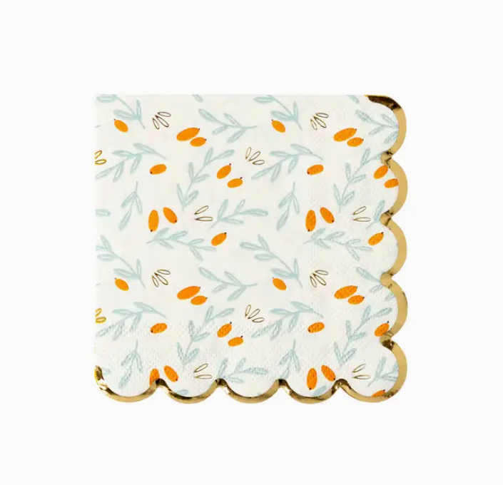 Stems Pattern Scallop Napkin