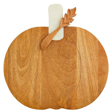 Load image into Gallery viewer, Marble Wood Pumpkin Serving Board

