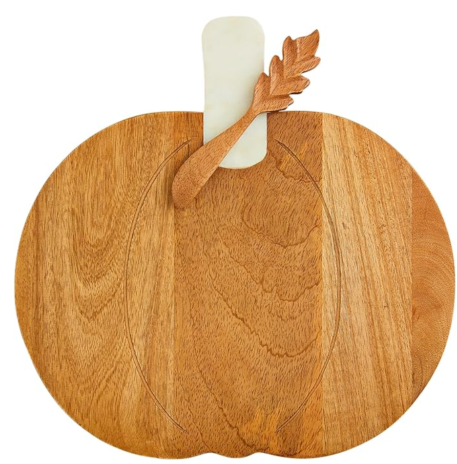 Marble Wood Pumpkin Serving Board