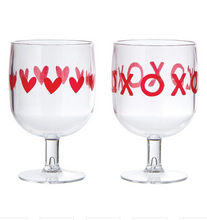 Load image into Gallery viewer, Acrylic Stackable Wine Glass - Valentine&#39;s Day - Set of 4
